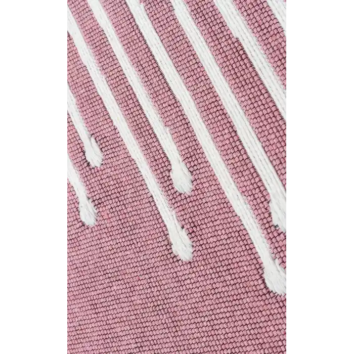Arya Ar 15 Pink %100 Geri Dönüşümlü Pamuktan Çift Taraflı Yıkanabilir Modern Dekoratif Kilim