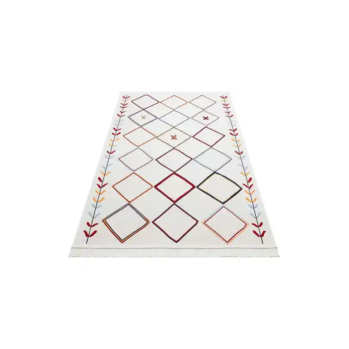 Arya Ar 21 Multy %100 Geri Dönüşümlü Pamuktan Çift Taraflı Yıkanabilir Modern Dekoratif Kilim