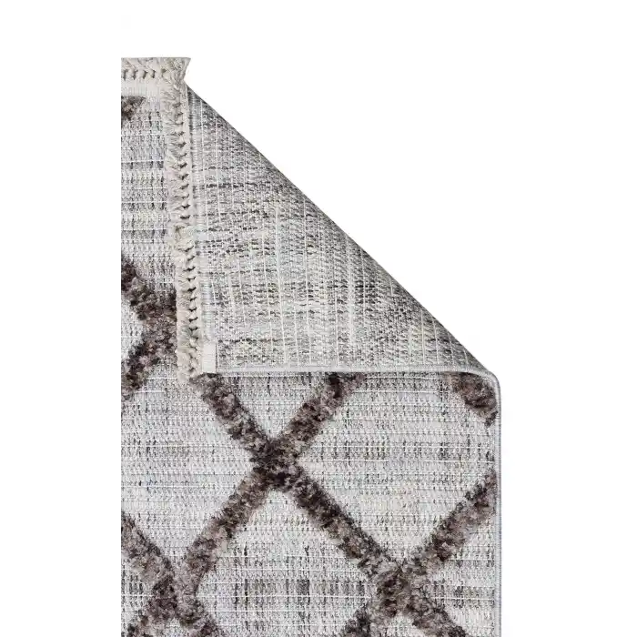 MALIBU HALI 0046 Hav Toz Vermez Yumuşak Dokulu Etnik Örgü Desenlere Sahip Modern İskandinav Halı