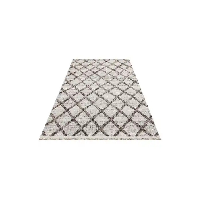 MALIBU HALI 0046 Hav Toz Vermez Yumuşak Dokulu Etnik Örgü Desenlere Sahip Modern İskandinav Halı