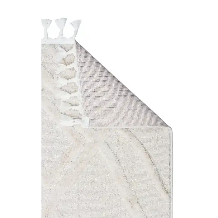 Terazzo 03 Whıte Hav Toz Vermez Yumuşak Dokulu Etnik Örgü Desenlere Sahip Modern İskindinav Halı