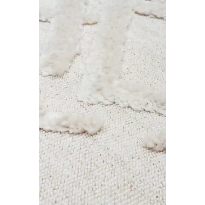 Terazzo 03 Whıte Hav Toz Vermez Yumuşak Dokulu Etnik Örgü Desenlere Sahip Modern İskindinav Halı