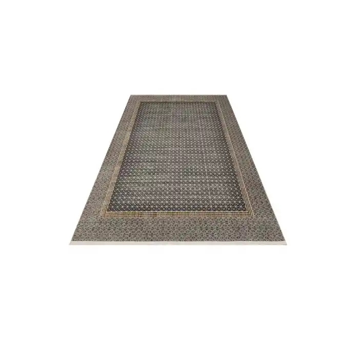 LISBON HALI 0063 Parlak Dokulu Modern Desenli Renkli Metalik Işıltılı Makine Halısı