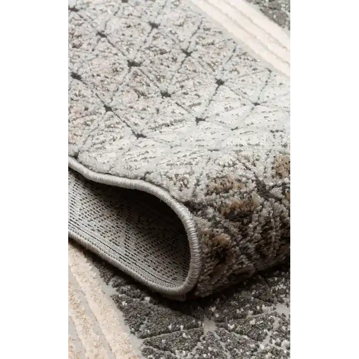 LISBON HALI 0063 Parlak Dokulu Modern Desenli Renkli Metalik Işıltılı Makine Halısı