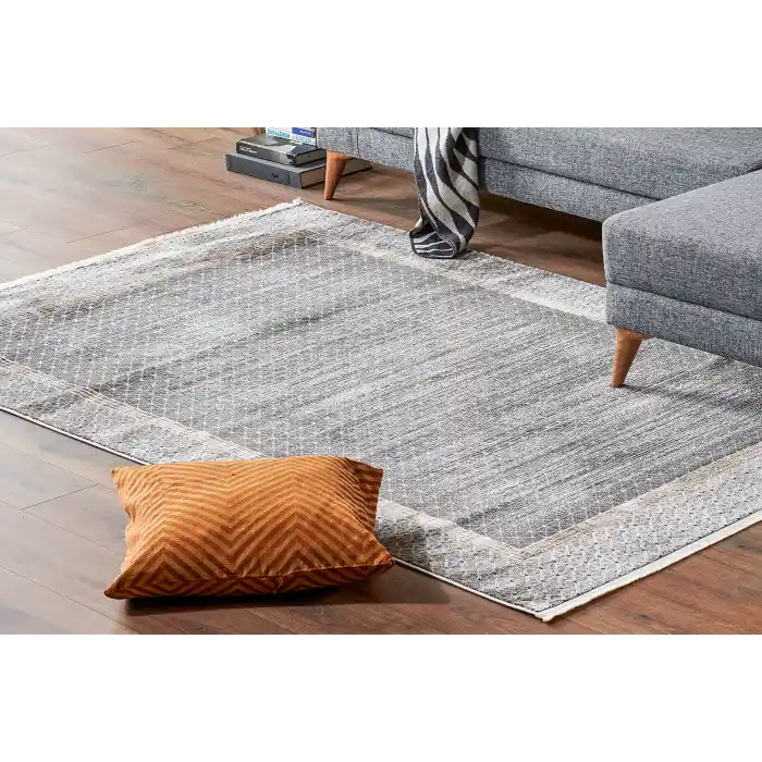 LISBON HALI 0063 Parlak Dokulu Modern Desenli Renkli Metalik Işıltılı Makine Halısı