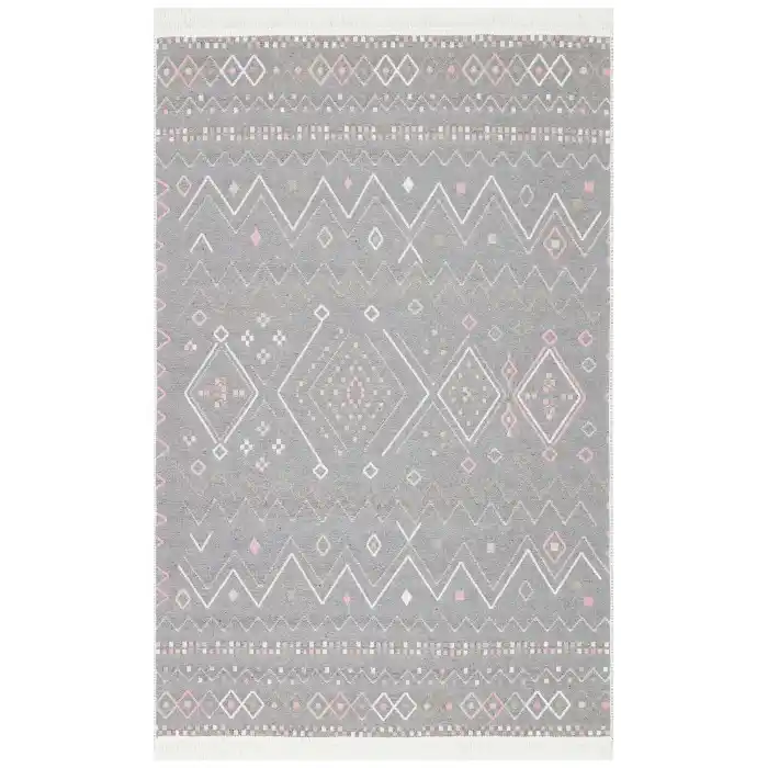 Arya Ar 05 Beige Pink %100 Geri Dönüşümlü Pamuktan Çift Taraflı Yıkanabilir Modern Dekoratif Kilim