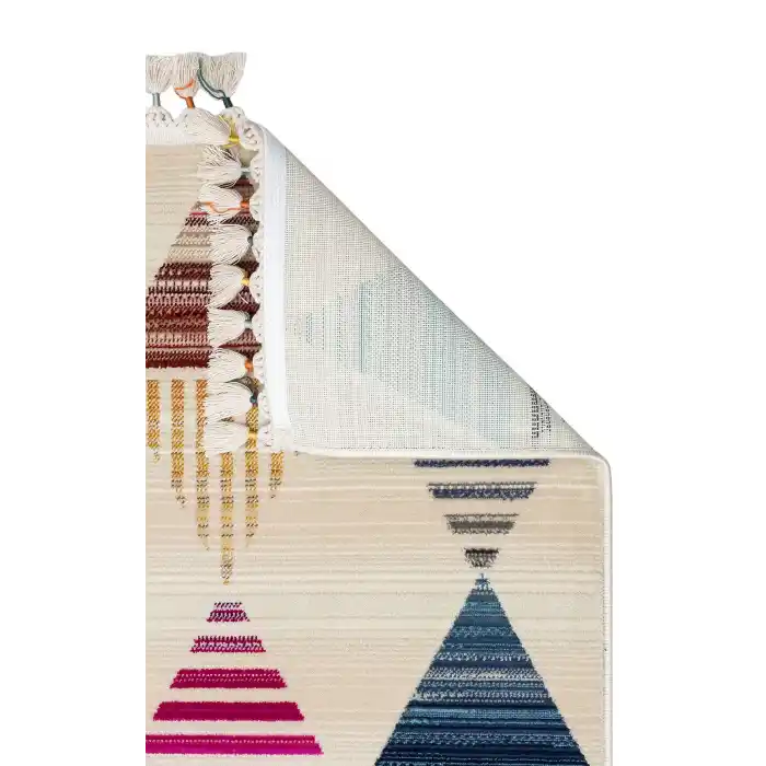 PETRA BOHEM HALI 0001 Hav Toz Vermez Etnik ve Modern Desenli Renkli Makine Halısı