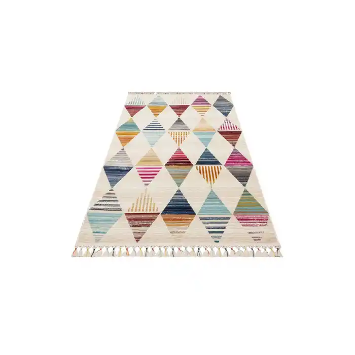 PETRA BOHEM HALI 0001 Hav Toz Vermez Etnik ve Modern Desenli Renkli Makine Halısı