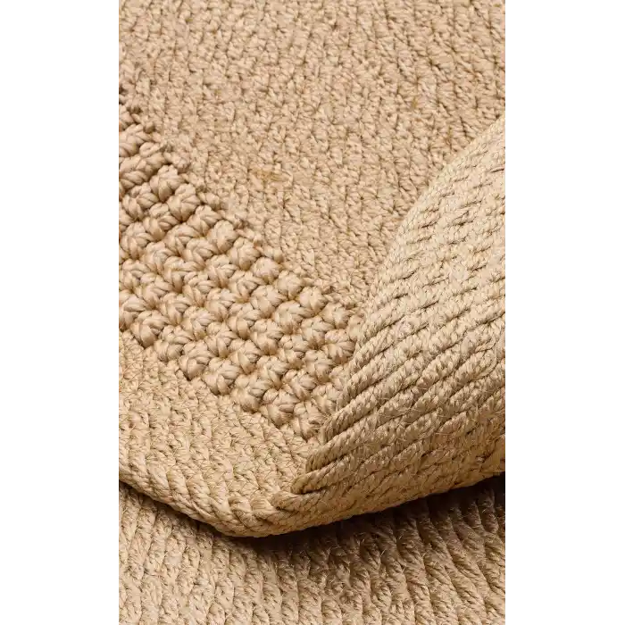 Patna PTN 12 Natural Jüt Hasır Görünümlü Hav Toz Vermez Dekoratif Örgü Halı