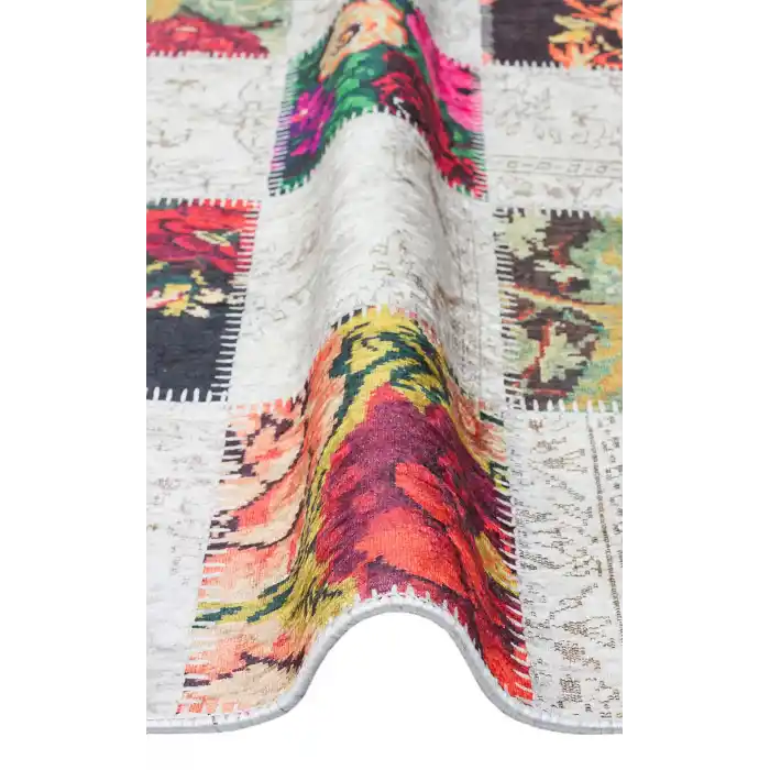 SIESTA NEO 0004 Otantik Geleneksel Desenli Yıkanabilir Renkli Baskı Kilim