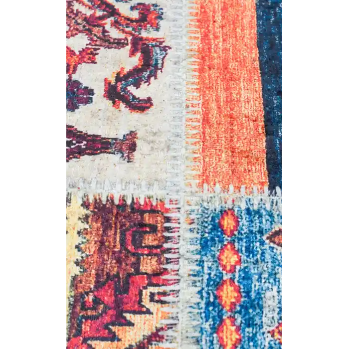 SIESTA NEO 0018 Otantik Geleneksel Desenli Yıkanabilir Renkli Baskı Kilim