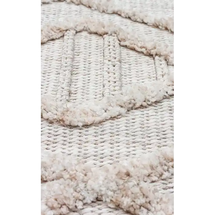 MALIBU HALI 0041 Hav Toz Vermez Yumuşak Dokulu Etnik Örgü Desenlere Sahip Modern İskandinav Halı