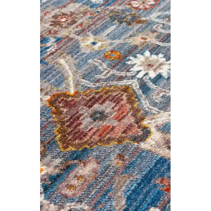 PIETRA HALI 0035 Sıcak Renk Tonlu Etnik Desenli Yumuşak Dokulu Makine Halısı