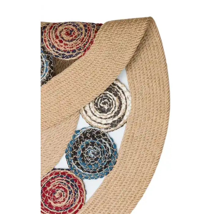 Patna PTN 13 Natural Multy Jüt Hasır Görünümlü Hav Toz Vermez Dekoratif Örgü Halı