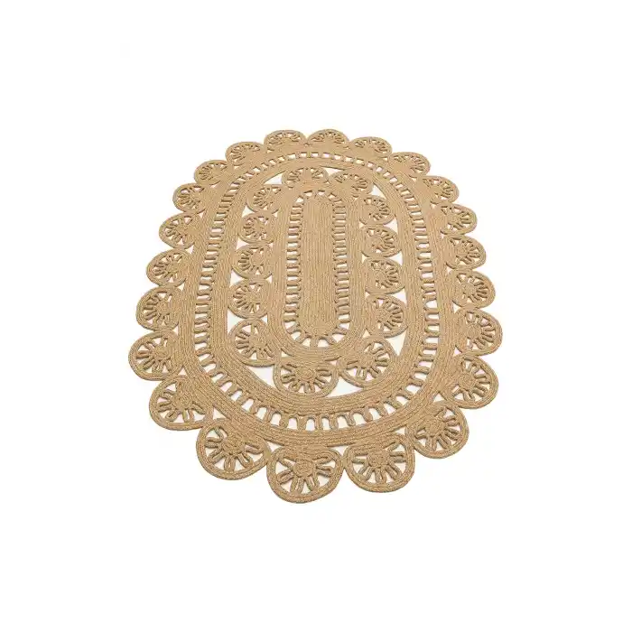 Patna PTN 14 Natural Jüt Hasır Görünümlü Hav Toz Vermez Dekoratif Örgü Halı