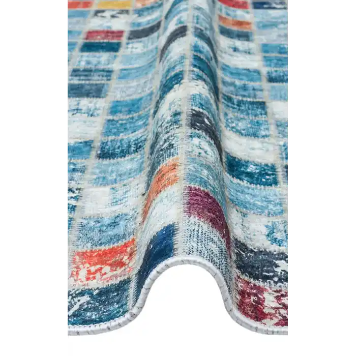 SIESTA NEO 0012 Otantik Geleneksel Desenli Yıkanabilir Renkli Baskı Kilim