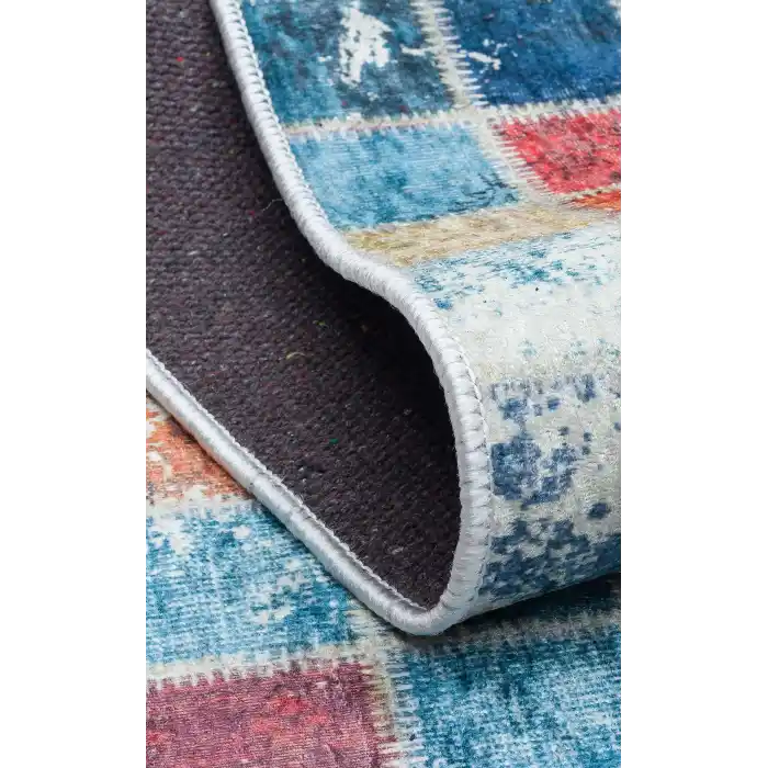 SIESTA NEO 0012 Otantik Geleneksel Desenli Yıkanabilir Renkli Baskı Kilim