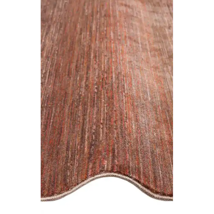 PIETRA HALI 0073 Sıcak Renk Tonlu Etnik Desenli Yumuşak Dokulu Makine Halısı