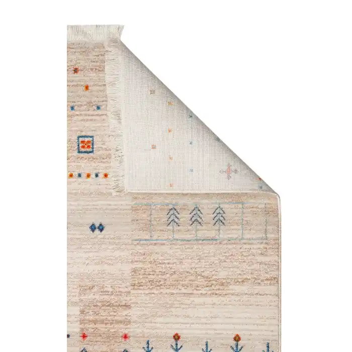 PIETRA HALI 0164 Sıcak Renk Tonlu Etnik Desenli Yumuşak Dokulu Makine Halısı