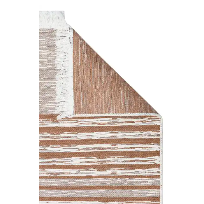 Arya Ar 27 Cream Beige %100 Geri Dönüşümlü Pamuktan Çift Taraflı Yıkanabilir Modern Dekoratif Kilim