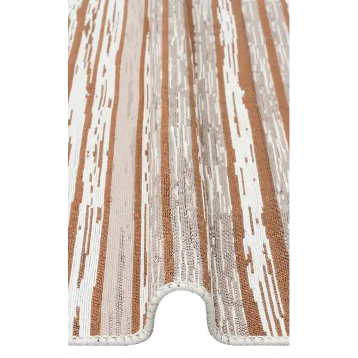 Arya Ar 27 Cream Beige %100 Geri Dönüşümlü Pamuktan Çift Taraflı Yıkanabilir Modern Dekoratif Kilim