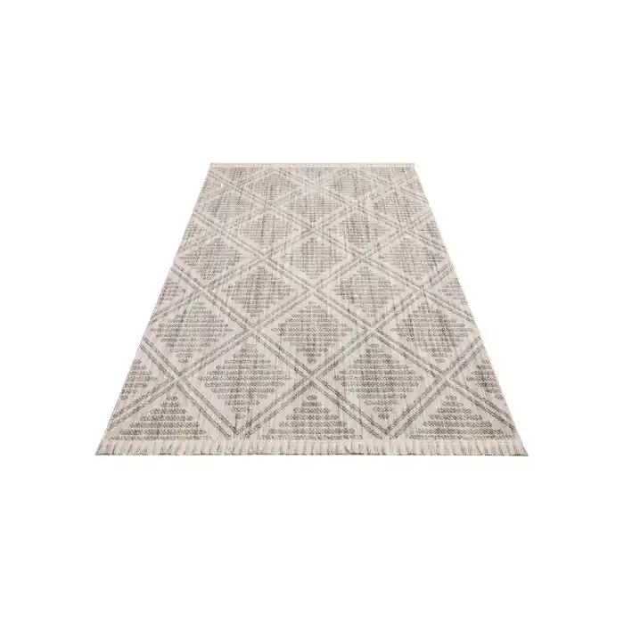 Cozy CZY 03 Grey Silver Hav Toz Vermez Modern Örgü Dokuma Makine Halısı