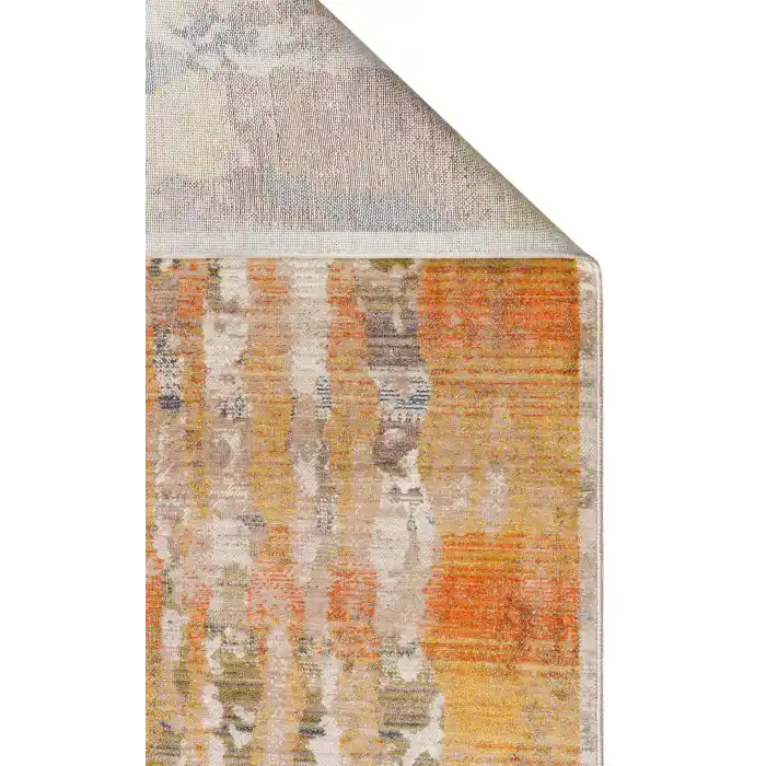 PIETRA HALI 0171 Sıcak Renk Tonlu Etnik Desenli Yumuşak Dokulu Makine Halısı