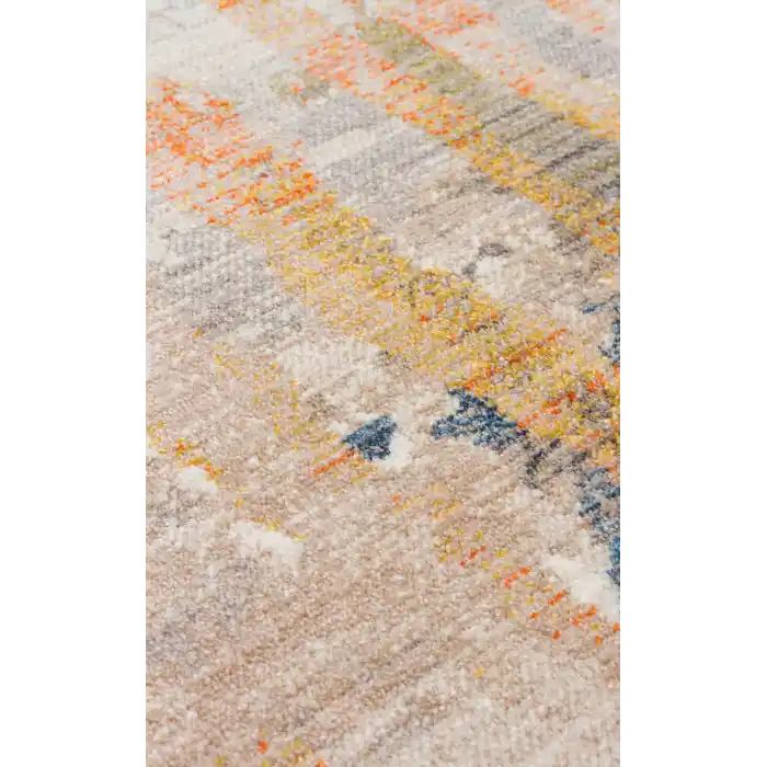 PIETRA HALI 0171 Sıcak Renk Tonlu Etnik Desenli Yumuşak Dokulu Makine Halısı