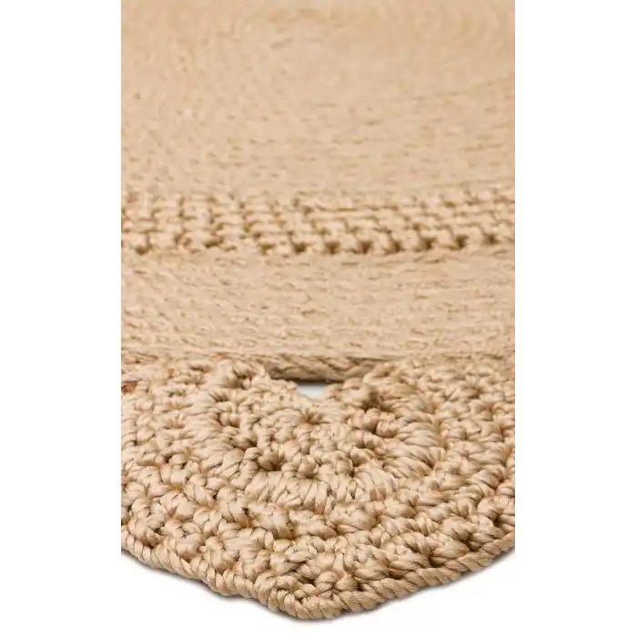 Patna PTN 11 Natural Jüt Hasır Görünümlü Hav Toz Vermez Dekoratif Örgü Halı