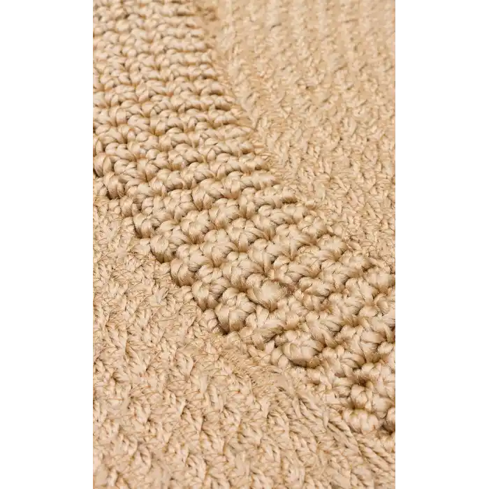 Patna PTN 11 Natural Jüt Hasır Görünümlü Hav Toz Vermez Dekoratif Örgü Halı