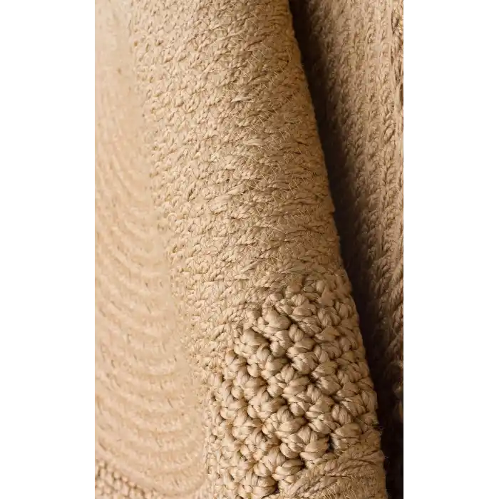 Patna PTN 11 Natural Jüt Hasır Görünümlü Hav Toz Vermez Dekoratif Örgü Halı