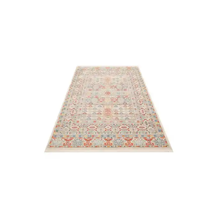 PIETRA HALI 0147 Sıcak Renk Tonlu Etnik Desenli Yumuşak Dokulu Makine Halısı