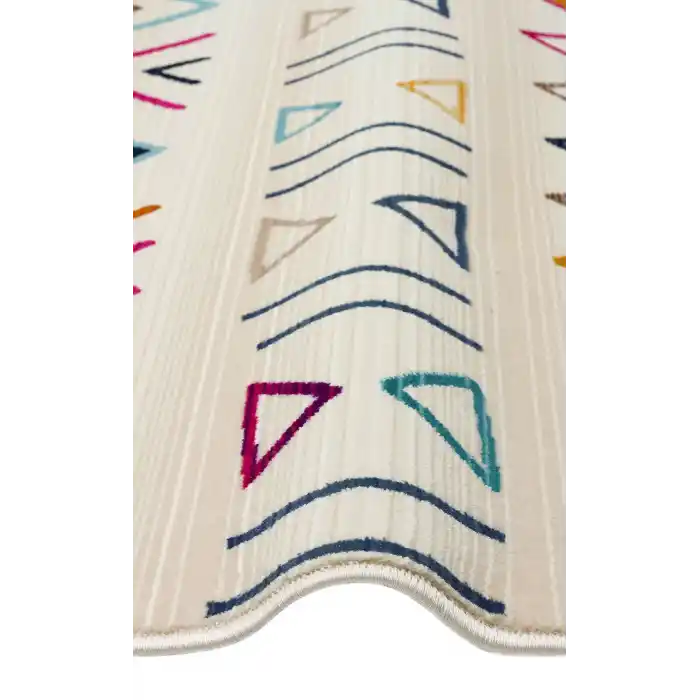 PETRA BOHEM HALI 0003 Hav Toz Vermez Etnik ve Modern Desenli Renkli Makine Halısı