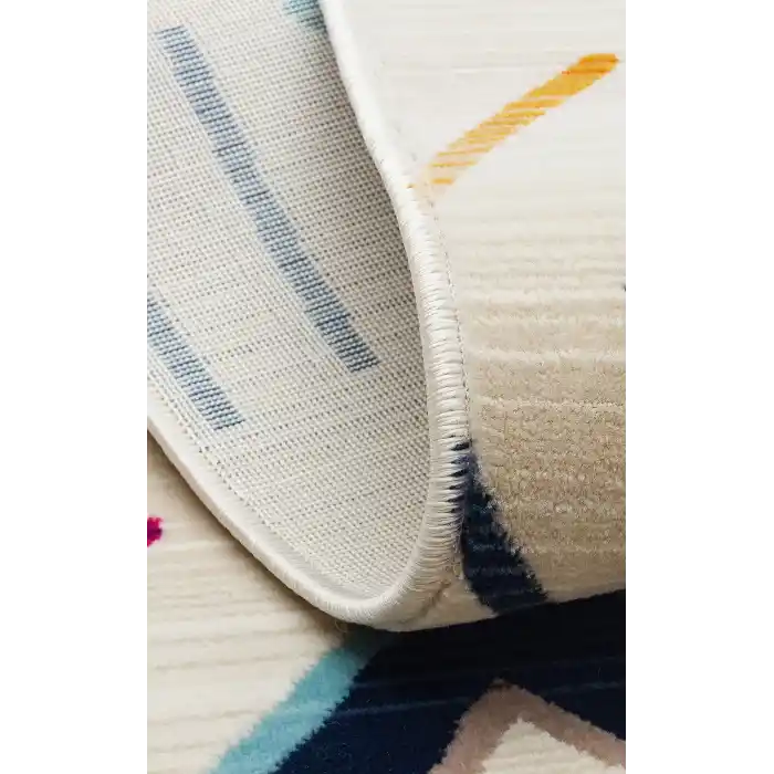 PETRA BOHEM HALI 0003 Hav Toz Vermez Etnik ve Modern Desenli Renkli Makine Halısı