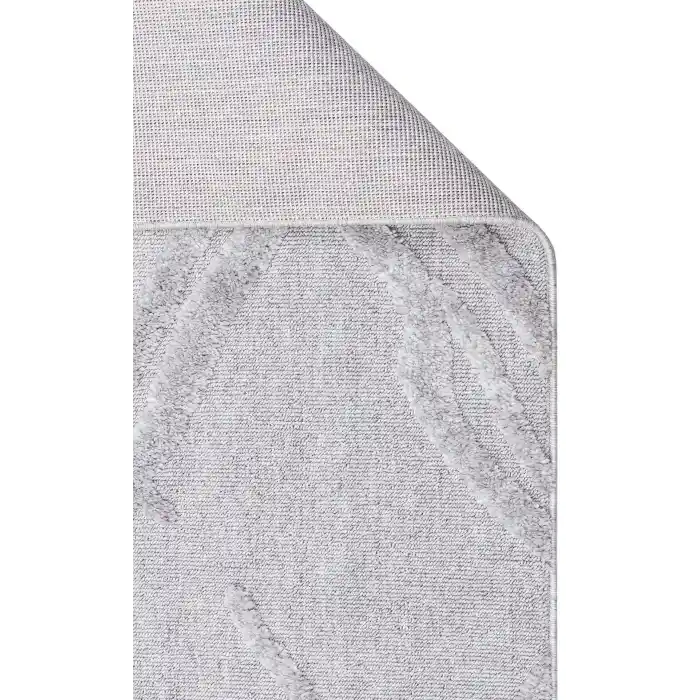 Terazzo 03 Grey Hav Toz Vermez Yumuşak Dokulu Etnik Örgü Desenlere Sahip Modern İskindinav Halı