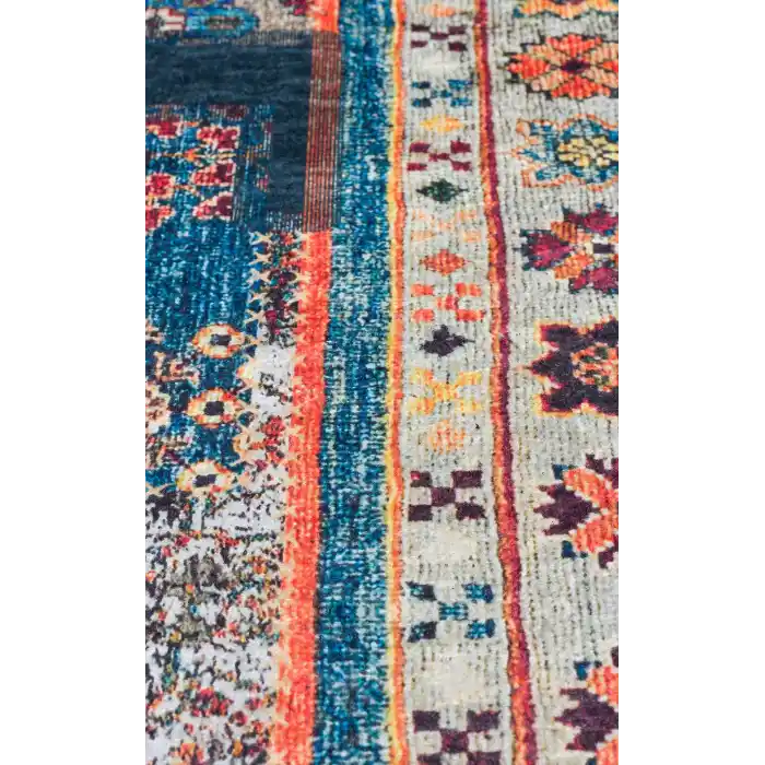 SIESTA NEO 0005 Otantik Geleneksel Desenli Yıkanabilir Renkli Baskı Kilim