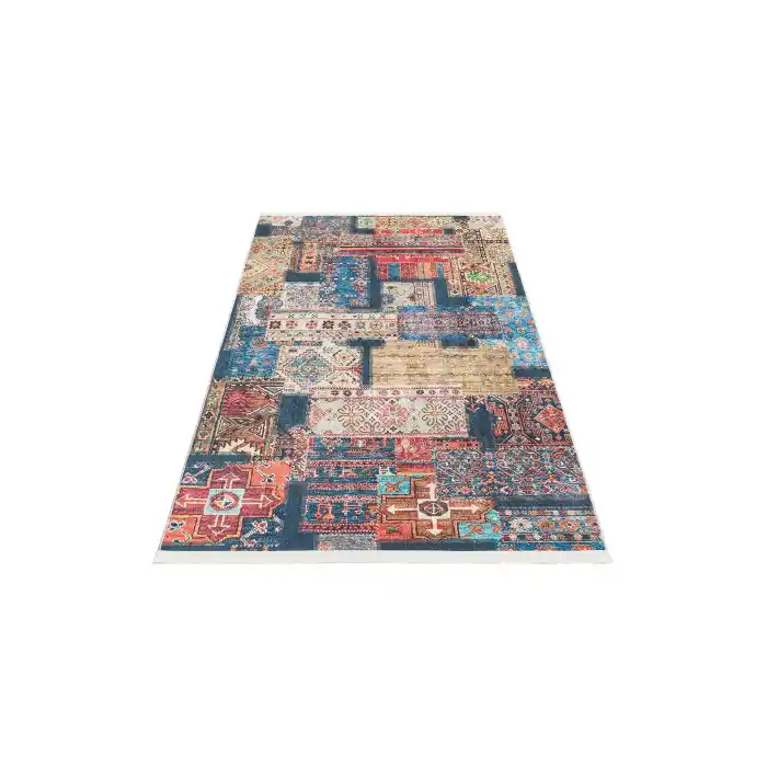 SIESTA NEO 0005 Otantik Geleneksel Desenli Yıkanabilir Renkli Baskı Kilim