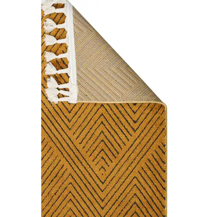 Urban 01 Gold Etnik Desenlere Sahip Hav Toz Vermez Yumuşak Dokulu Modern Halı