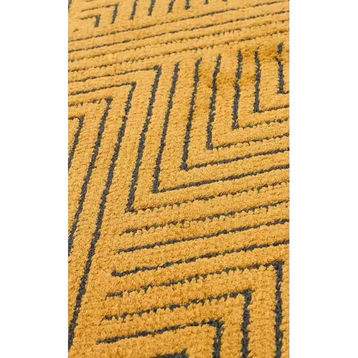 Urban 01 Gold Etnik Desenlere Sahip Hav Toz Vermez Yumuşak Dokulu Modern Halı