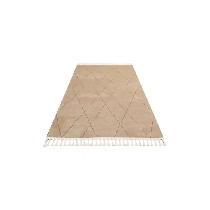 Urban 02 Beige Etnik Desenlere Sahip Hav Toz Vermez Yumuşak Dokulu Modern Halı