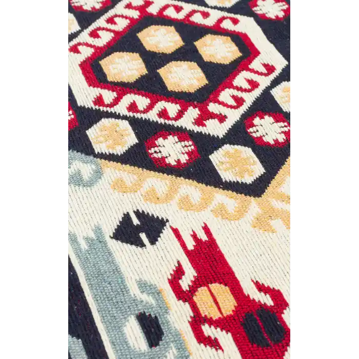 Arya Ar 30 Red %100 Geri Dönüşümlü Pamuktan Çift Taraflı Yıkanabilir Modern Dekoratif Kilim