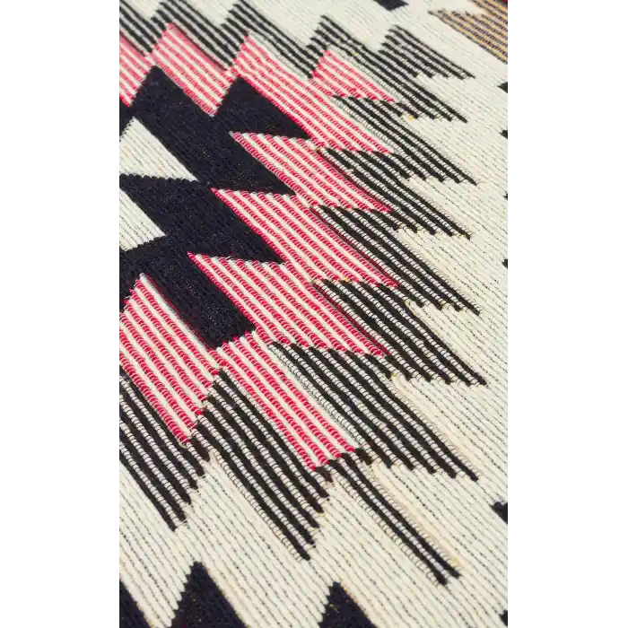 Arya Ar 33 Red %100 Geri Dönüşümlü Pamuktan Çift Taraflı Yıkanabilir Modern Dekoratif Kilim