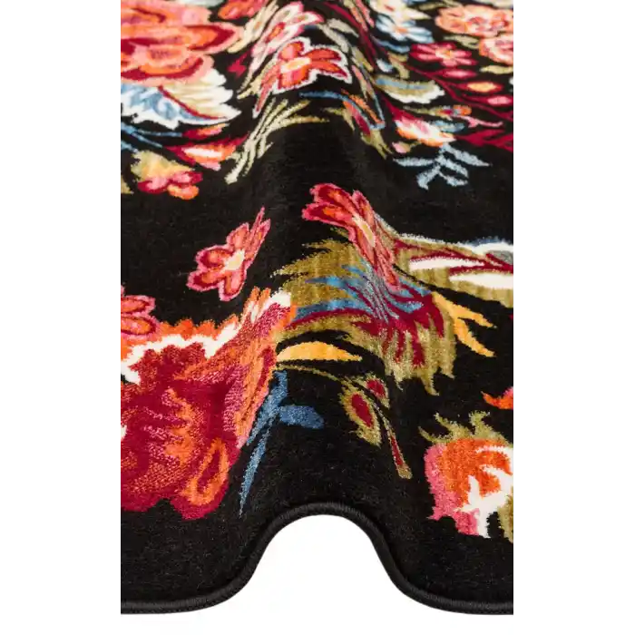 PIETRA HALI 0214 Sıcak Renk Tonlu Etnik Desenli Yumuşak Dokulu Makine Halısı