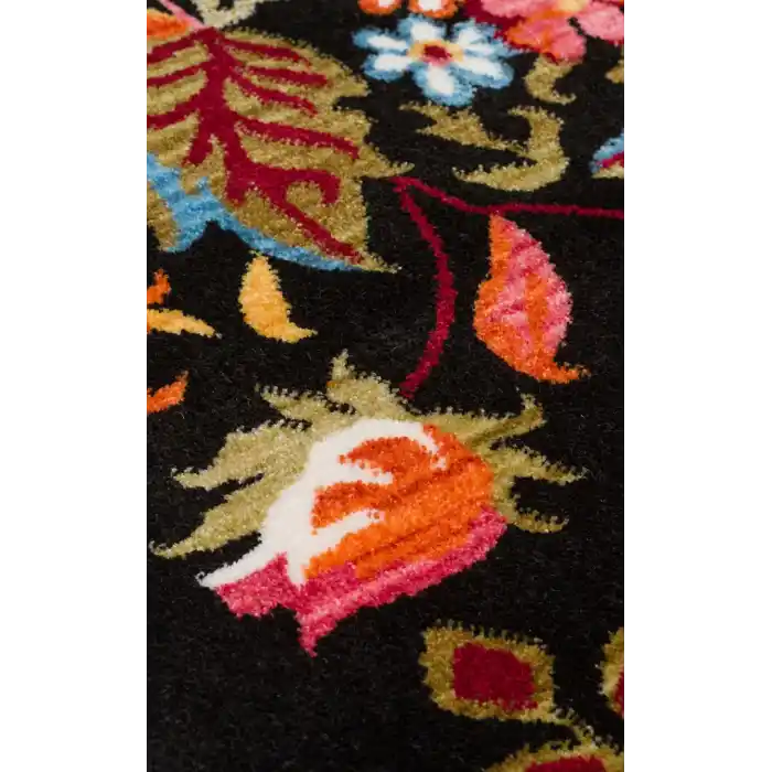 PIETRA HALI 0214 Sıcak Renk Tonlu Etnik Desenli Yumuşak Dokulu Makine Halısı