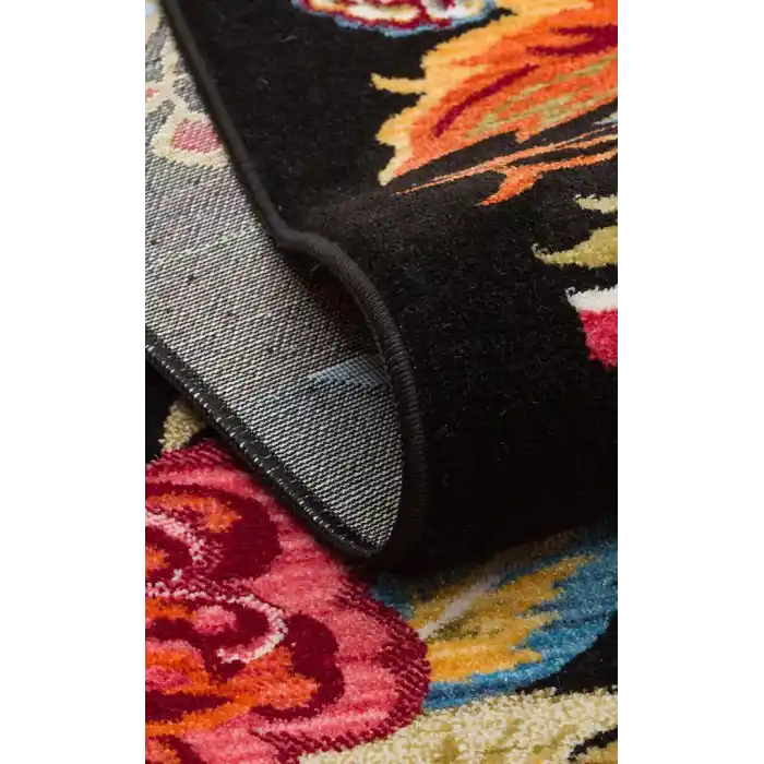 PIETRA HALI 0214 Sıcak Renk Tonlu Etnik Desenli Yumuşak Dokulu Makine Halısı