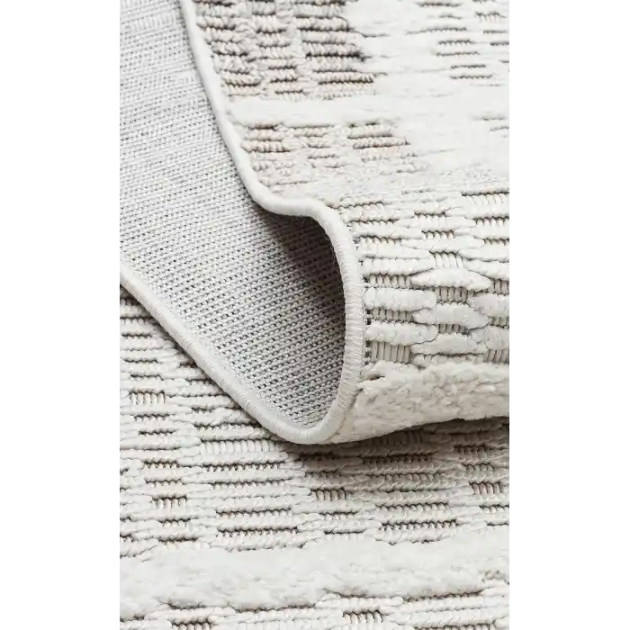 Cozy CZY 09 Cream Grey LW Hav Toz Vermez Modern Örgü Dokuma Makine Halısı