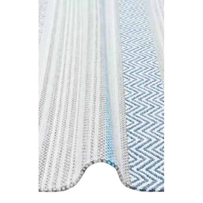 Aztec Az 01 Blue Antibakteriyel Hav Toz Vermez Yıkanabilir Kaymaz Modern İnce Dokuma Kilim