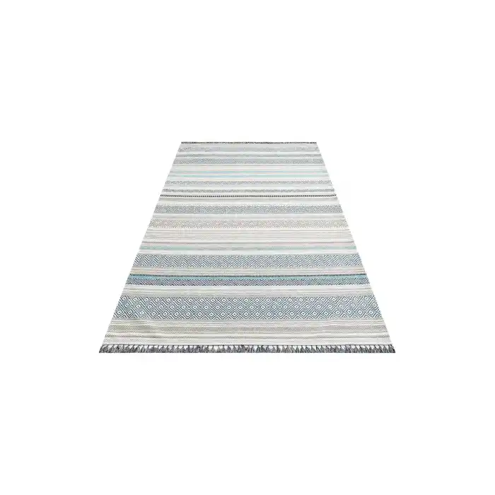 Aztec Az 01 Blue Antibakteriyel Hav Toz Vermez Yıkanabilir Kaymaz Modern İnce Dokuma Kilim