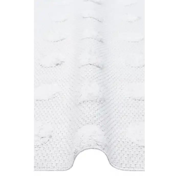 Dublin DBL 03 Cream Yıkanabilir Örgü Dokulu Naturel Pamuk Halı