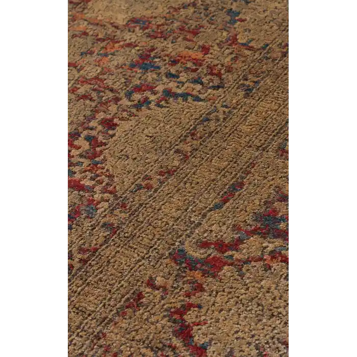 LAHOR HALI 0028 Özel Boyama İşlemi İle Üretilen Yüksek Alçak Dokuya Sahip Zengin Renkli Şık Salon Halısı